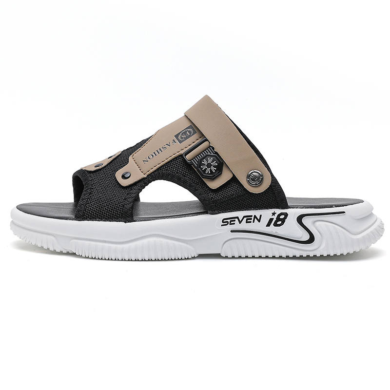 CAOZE Beach Sandals Men's Khaki Gray