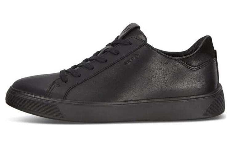 Ecco Street Fun Break Cow Leather Low top Skateboard Shoes Men's Black