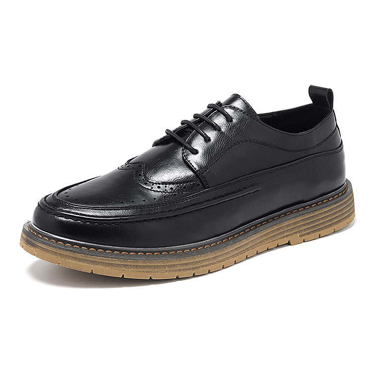KAQIAODI Microfiber Leather Casual Shoes Men's Black