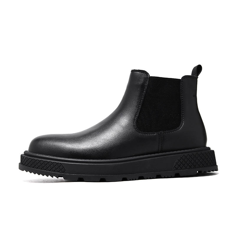 KAQIAODI Microfiber Leather Short Chelsea Boots Men's Black