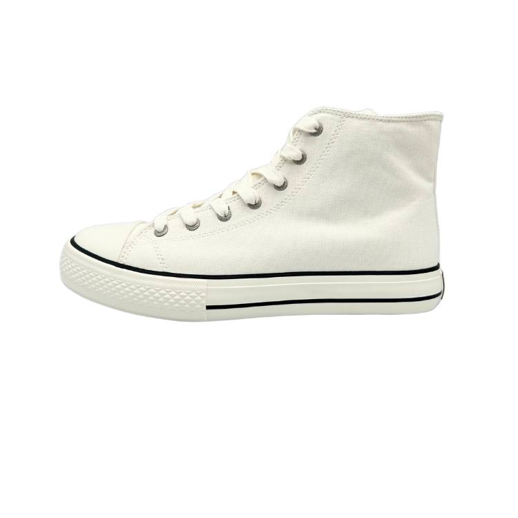 QIANJIN Wear resistant And Lightweight High top Canvas Shoes Men's Ecru
