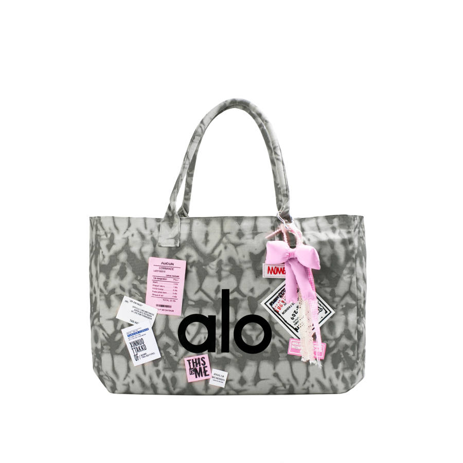 Alo Yoga Cotton Tote Handbag Large Women's Gray
