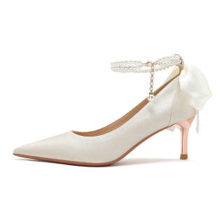 LUNNIFEIYA Pu Slim Heel High Heels Women's Champagne