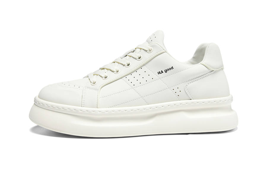 HLA Synthetic Leather Slip Resistant Cushioning Low top Skateboard Shoes Men's Beige