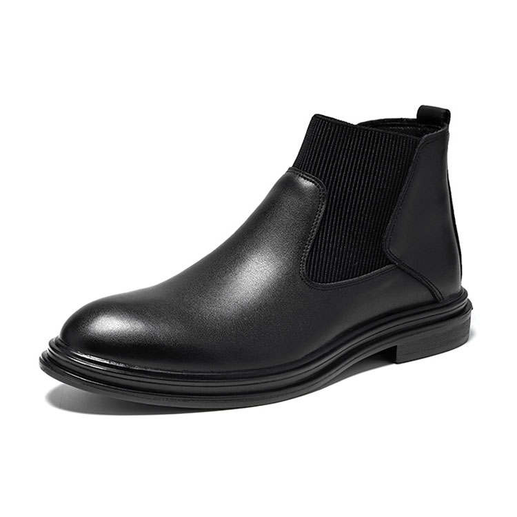 KAQIAODI Microfiber Leather Ankle Boots Men's Black