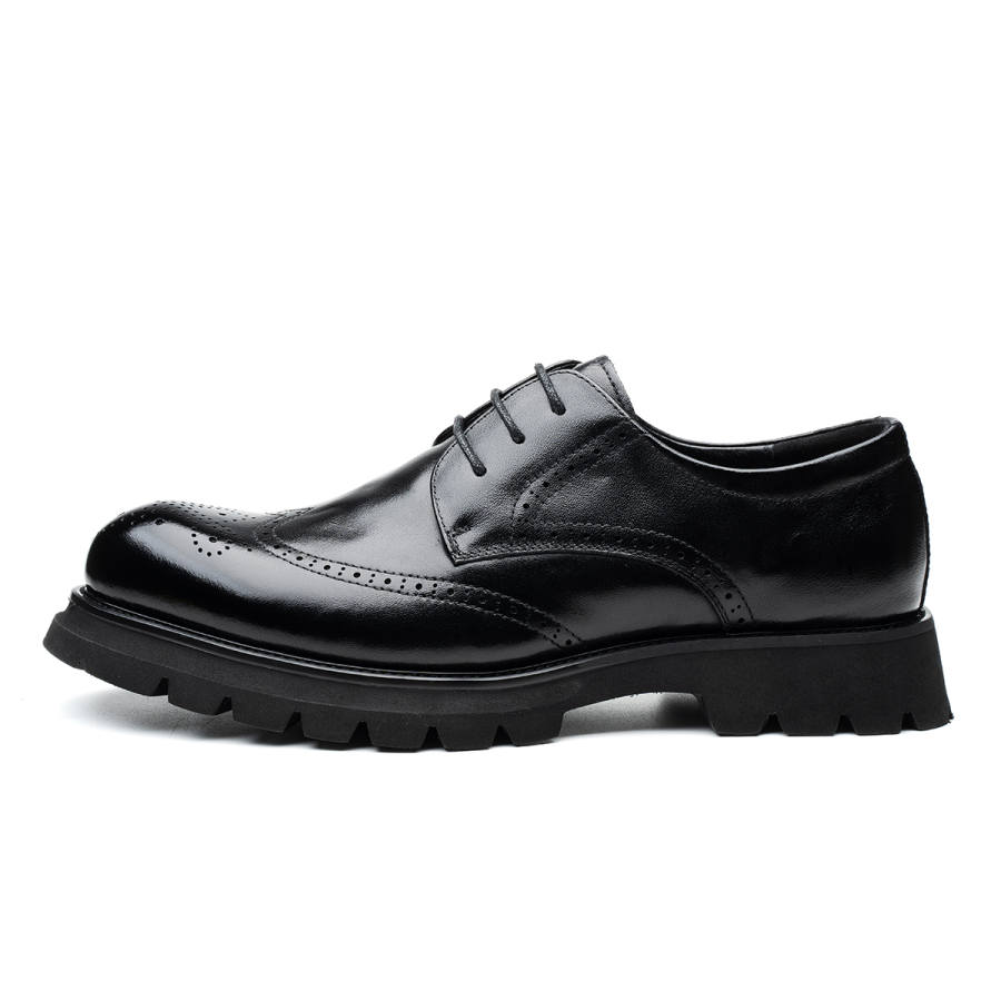FED Cow Leather Men's Casual Shoes Men's Black