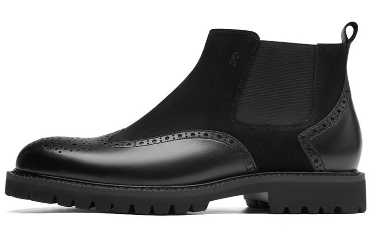 ROBERTA DI CAMERINO Cow Leather Short Chelsea Boots Men's Black