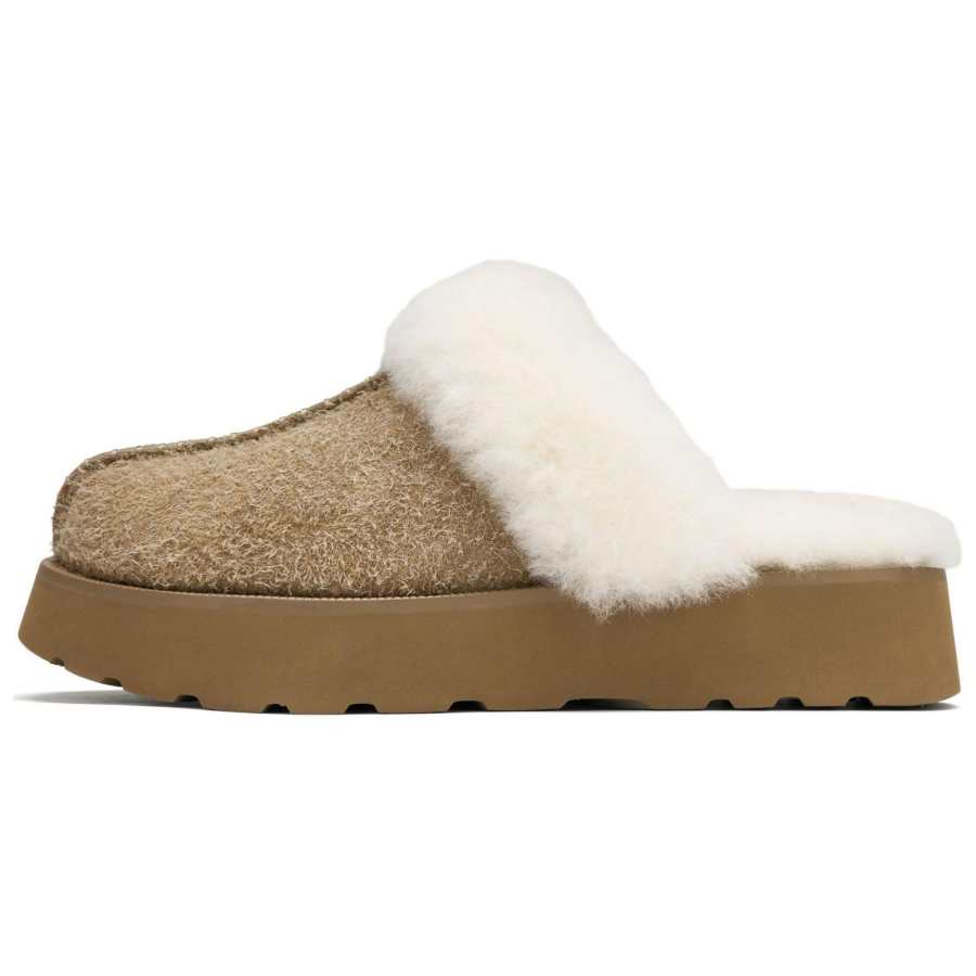 73Hours Warm Embrace, Fleece Lined Fuzzy, Versatile Comfortable, Commute Closed Toe Slippers Women's Apricot
