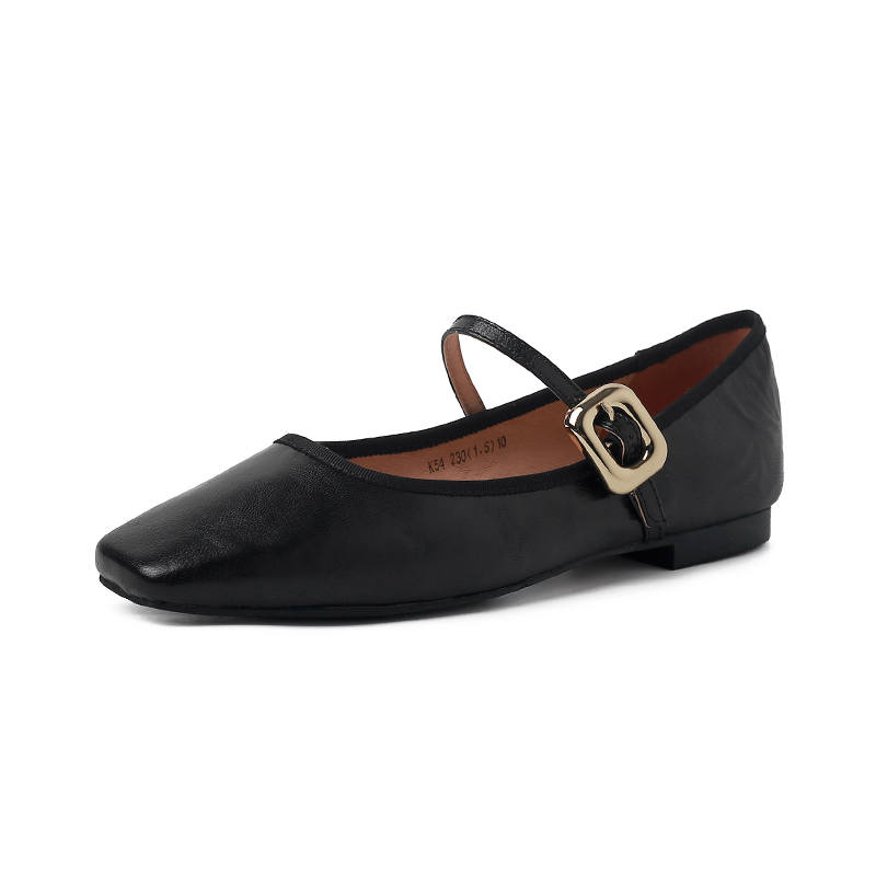 Echo&yolo Sheepskin Flat Mary Jane Shoes 1CM Women's