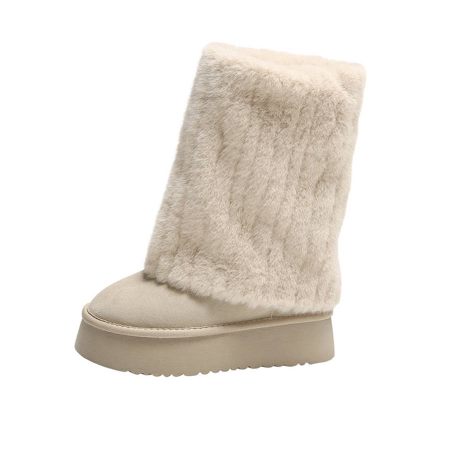 CHERRY&KALIKA Suede Thermal Height Increasing Abrasion Resistant Waterproof Slip Resistant