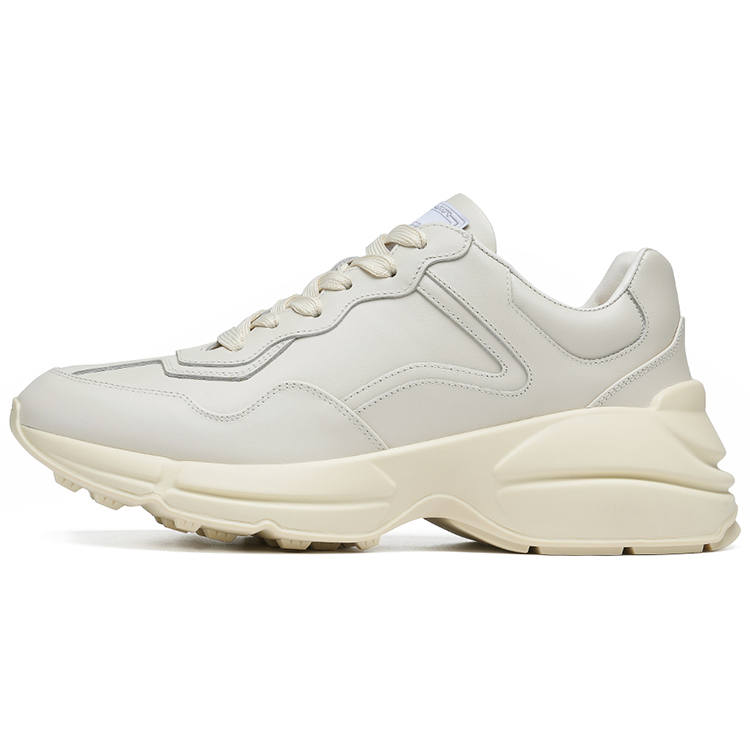 ROBERTA DI CAMERINO Cow Leather Height Increasing Abrasion Resistant Slip Resistant Low top Chunky Sneakers Men's Ecru