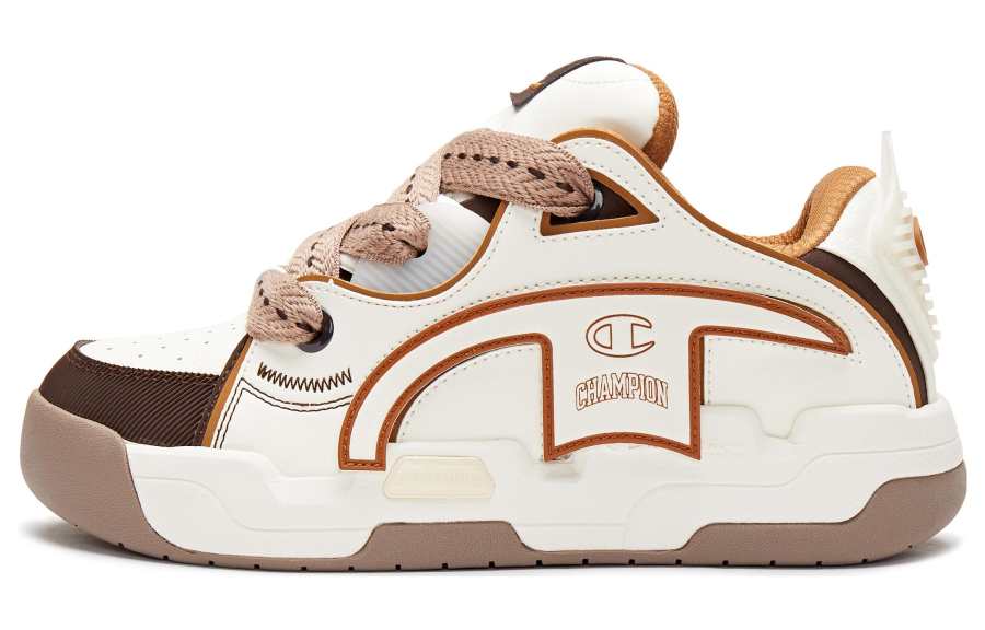 Champion Puffy Shoes, Tear And Play Low top Skateboard Shoes Women's White Umber