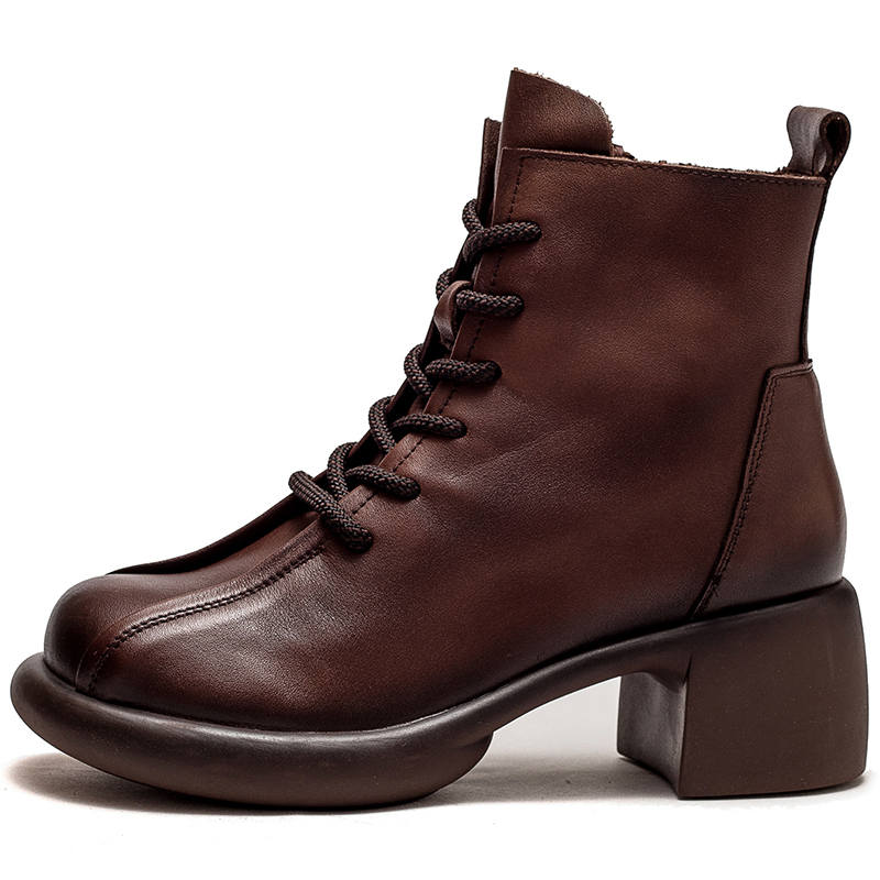 JIEZHOU Ankle Boots Women's Black/Brown