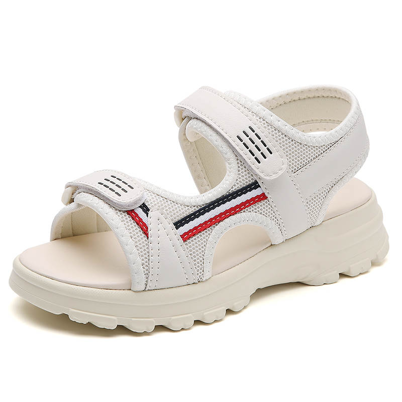 Reivantix Mesh, Cow Leather One Strap Sandals Women's Beige