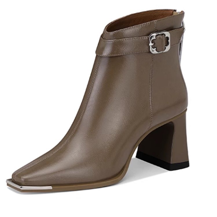 JESSICA SOPHIA Cow Leather Ankle Boots 7.5cm Women's