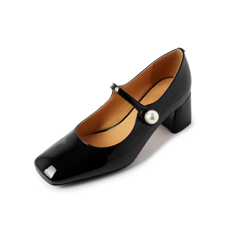 Echo&yolo Patent Leather Mary Jane Shoes 6CM Women's