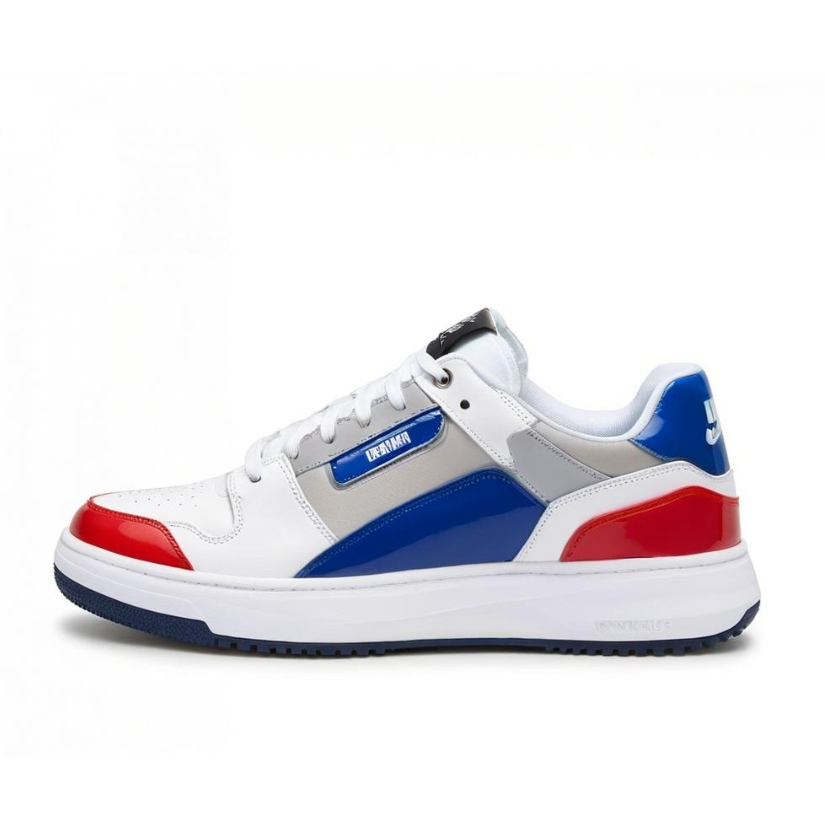 OAON Cushioning Abrasion Resistant Lightweight Low top Skateboard Shoes Unisex White Blue