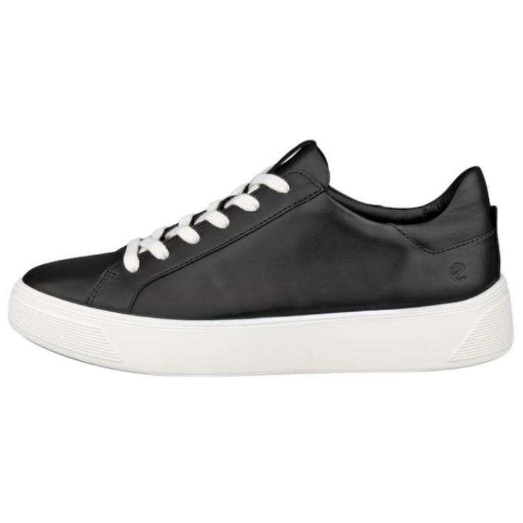 Ecco Street Tray Leather Low top Skateboard Shoes Women's Black