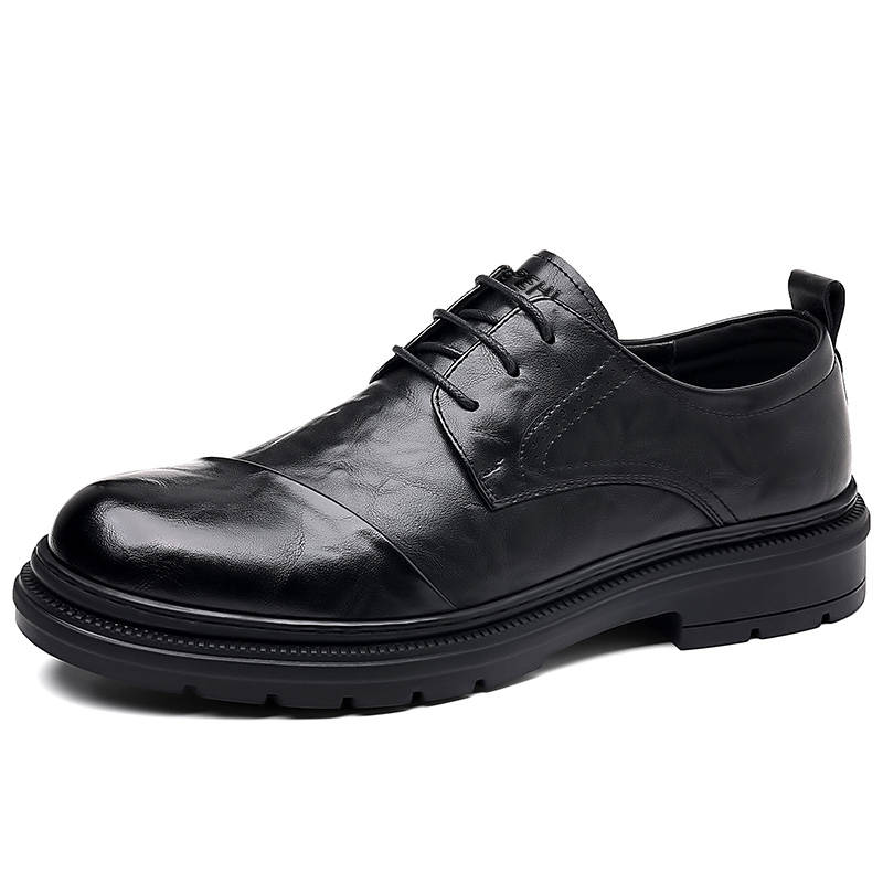 PEHL Casual Leather Shoes Men's Low Top Black/Brown
