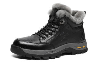 TRUMPPIPE Cow Leather Thickened And Fleece Lined, Minimalist Style, Versatile Thermal Abrasion Resistant Cushioning