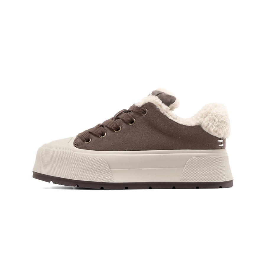 C°BANNER Pigskin Thermal Low top Skateboard Shoes Women's Coffee