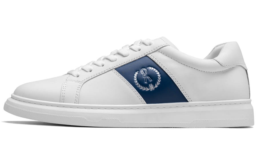 ROBERTA DI CAMERINO Cow Leather Abrasion Resistant Abrasion Resistant Low top Skateboard Shoes Men's White Blue