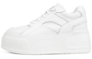 Rosa Bianca Top Grain Cow Leather Lightweight And Breathable Low top Platform Shoes Women's White