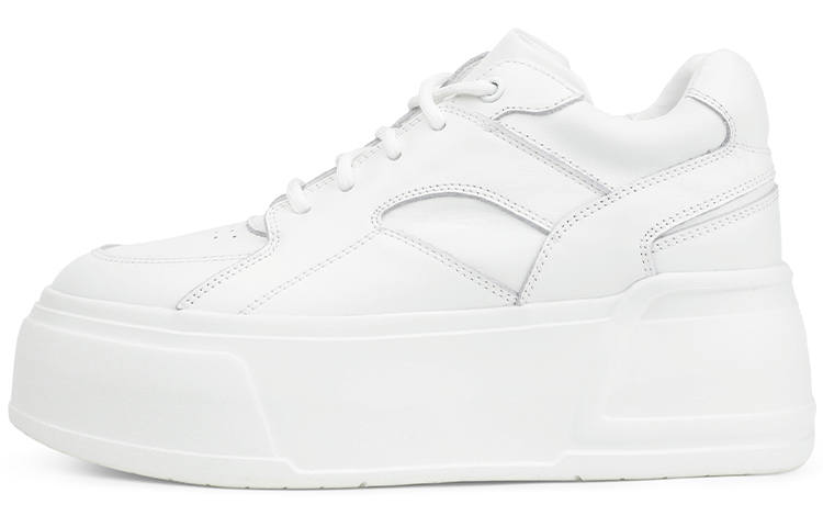 Rosa Bianca Top Grain Cow Leather Lightweight And Breathable Low top Platform Shoes Women's White