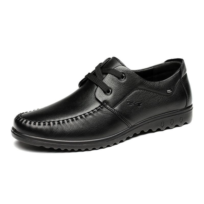 RED DRAGONFLY Cow Leather Breathable Low top Casual Shoes Men's Black