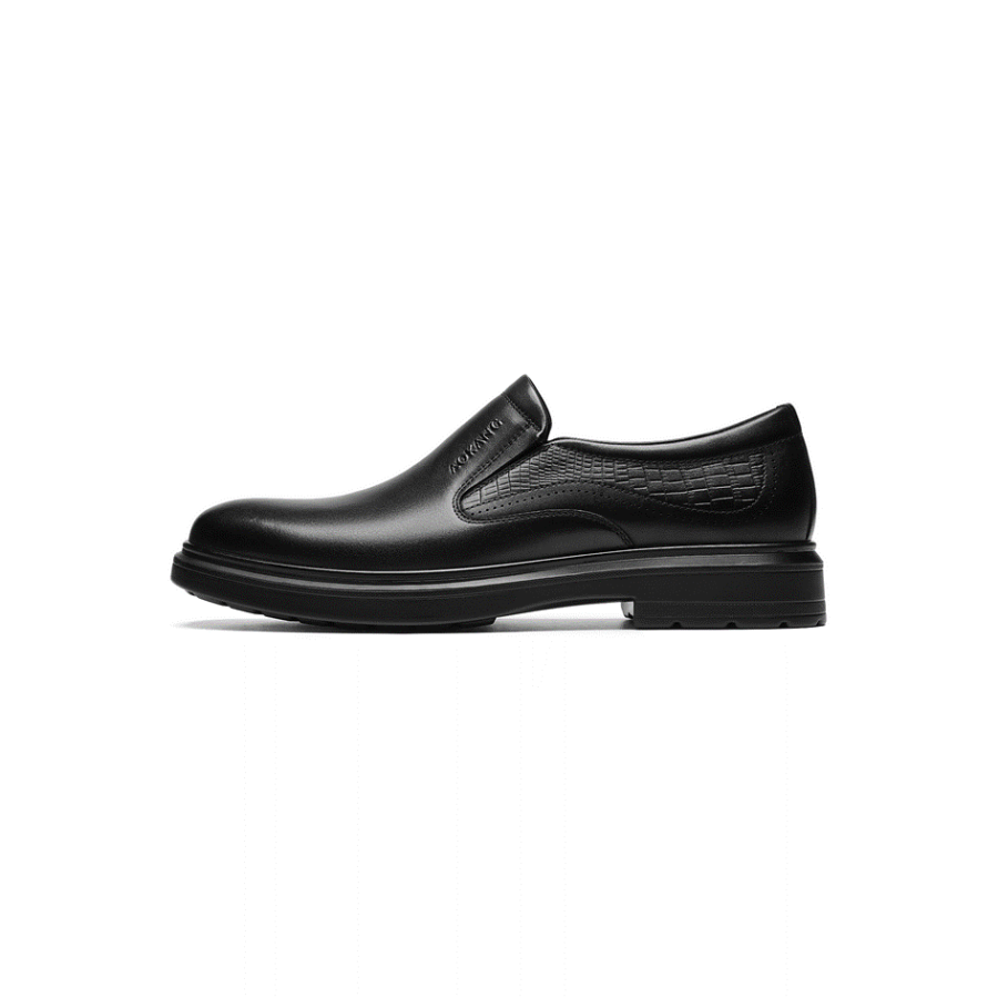 AOKANG Sheepskin Casual Shoes Men's Black