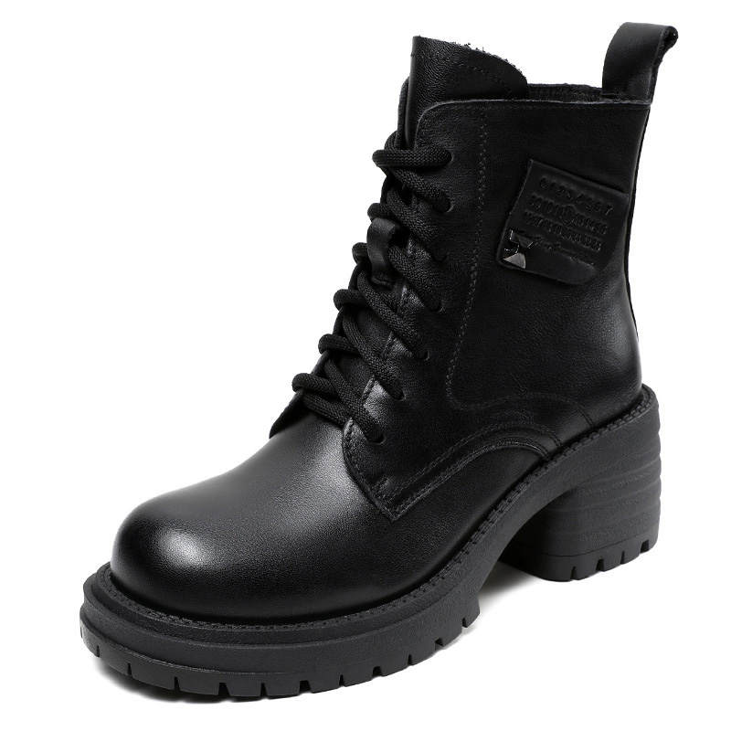 Devanro Devanro Top Grain Cow Leather Ankle Boots 6CM Women's
