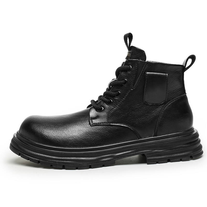 XIMO BULL XIMO BULL Top Grain Cow Leather Short Combat Boots 3cm