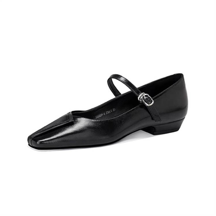 JESSICA SOPHIA Top Grain Cow Leather Chunky Heel Mary Jane Shoes 1.5cm Women's