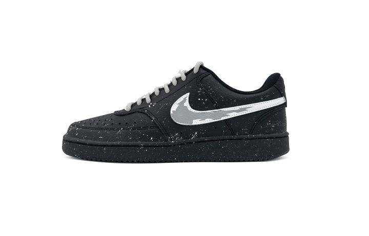 Nike Nike Court Vision Leather Abrasion Resistant Abrasion Resistant Low top Skateboard Shoes Unisex Black White Gray