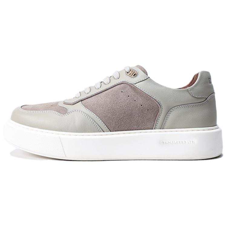 DIKENI Cow Leather Slip Resistant Abrasion Resistant Low top Skateboard Shoes Men's Taupe