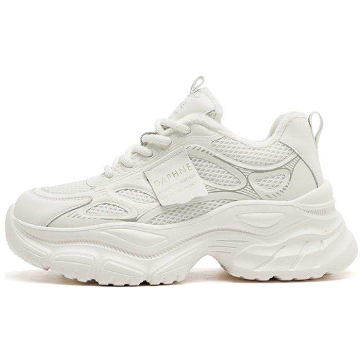 DAPHNE DAPHNE Cow Split Leather Low top Chunky Sneakers Women's Beige