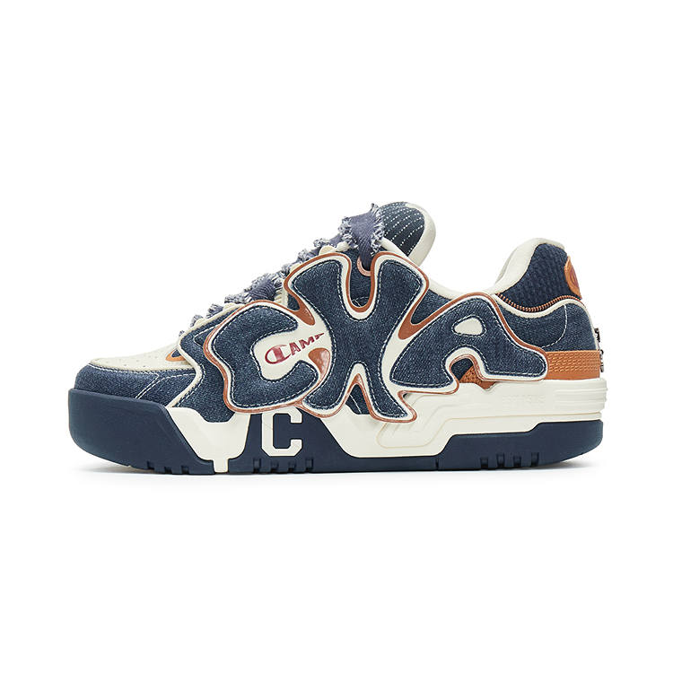 Champion Coco Skate Buckle Low top Skateboard Shoes Men's Marine Blue/Timeless Blue