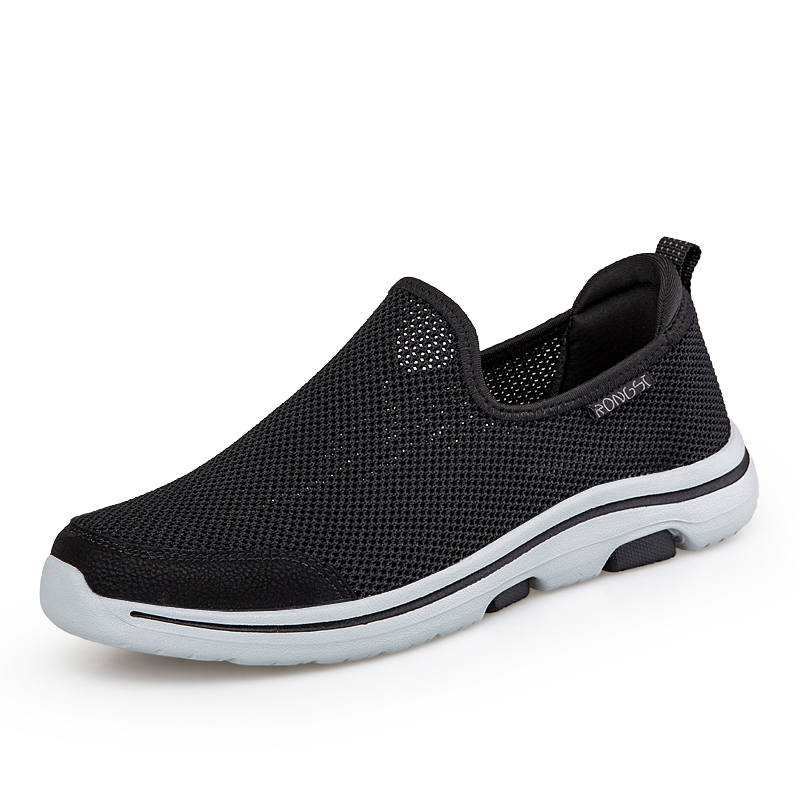 RONGSHI Fabric Slip Resistant, Breathable, Lightweight Low top Casual Shoes Slip on Men's