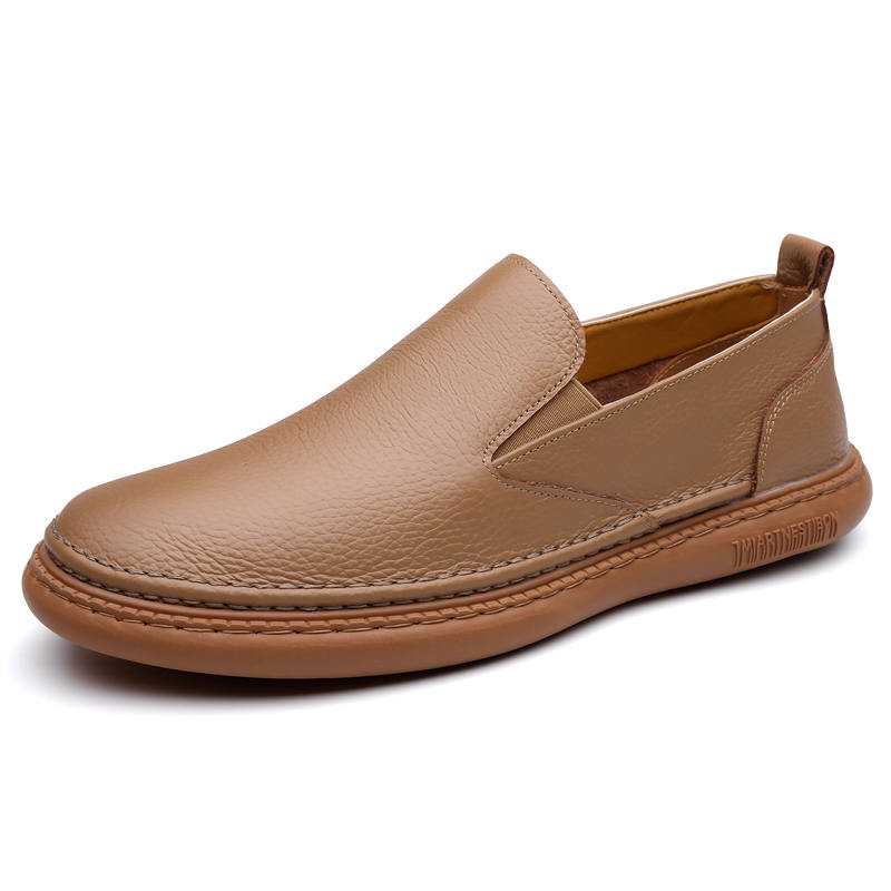 CKVUSAMG Top Grain Cow Leather Casual Shoes Men's Yellow