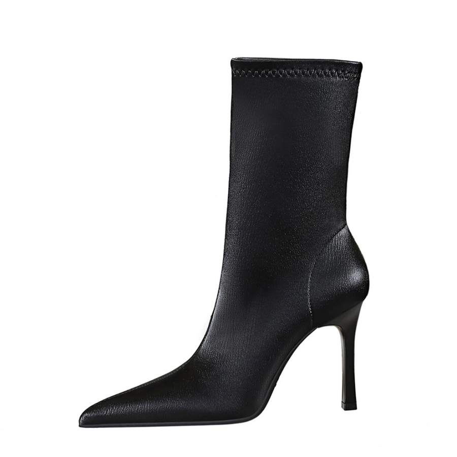 DUNNU Pu Ankle Boots Women's Black