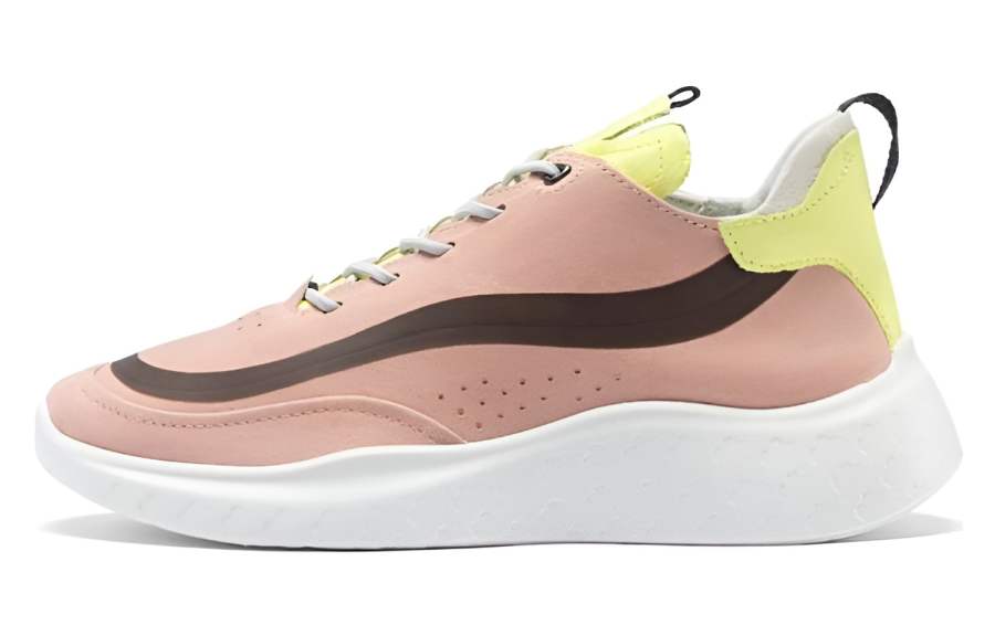 Ecco Yue Dong Cow Leather Low top Casual Shoes Women's Pink Black