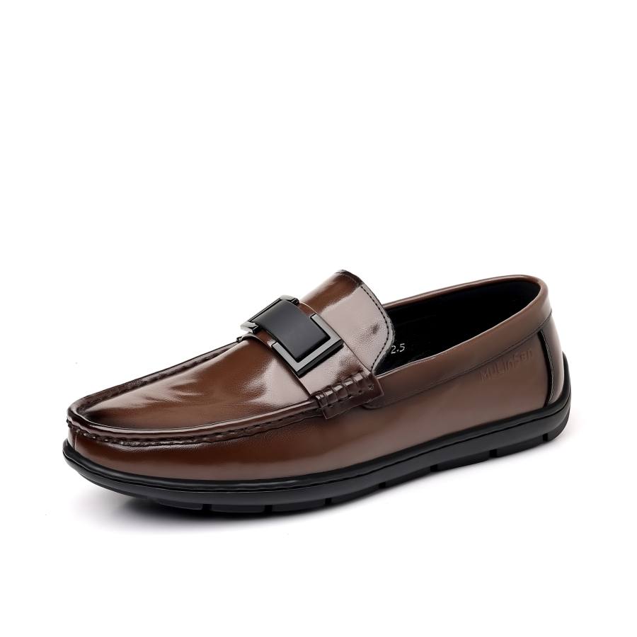 Mulinsen Men's Casual Shoes Men's Low Top Black/Brown