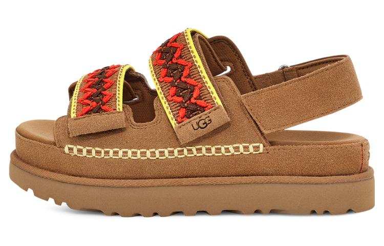 UGG Goldenstar Heritage Braid Fabric Fashion Sandal Women's Chestnut