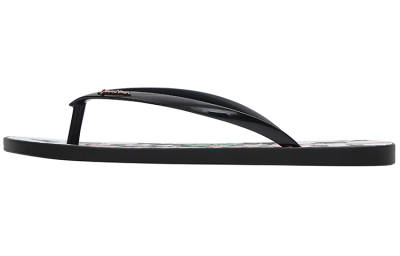 Ipanema Rubber Sole Slip Resistant Quick Dry Slip Resistant Quick Dry Flip Flops Women's Black White