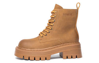 SEMIR Microfiber Leather Combat Boots 6.5cm Women's