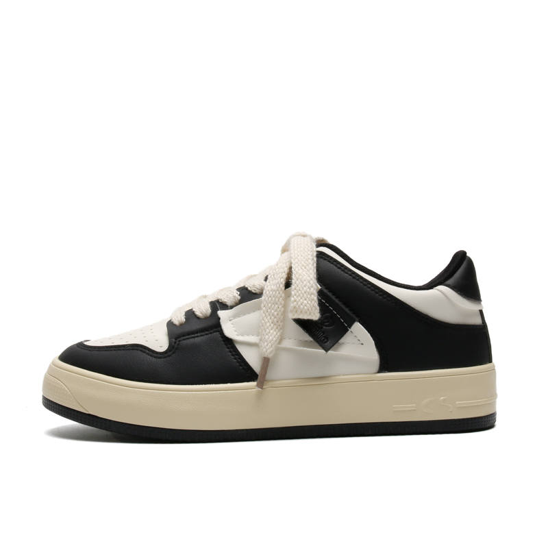 Mengsai Abrasion Resistant Slip Resistant Abrasion Resistant Slip Resistant Low top Skateboard Shoes Men's Black White