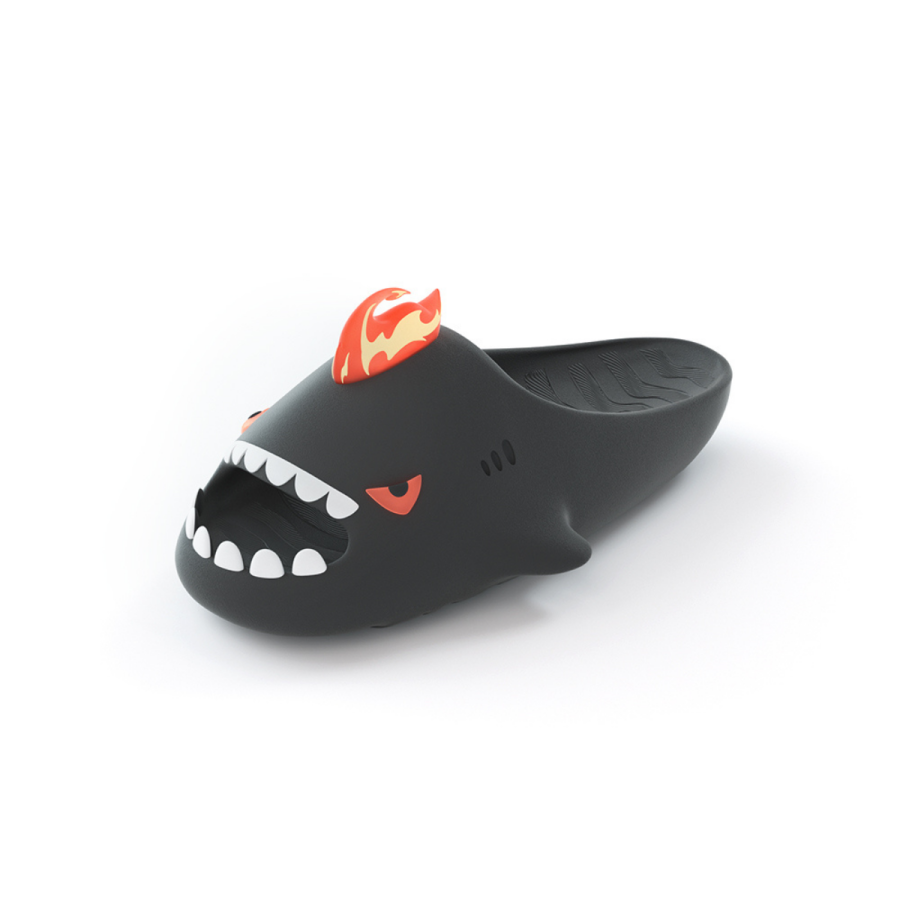 HelloSlippers Shark Sharkicks Fierce Fire Monster, Slide Slippers Unisex