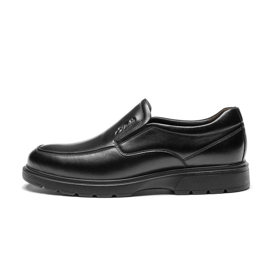 J.BENATO Cow Leather Casual Shoes Men's Black