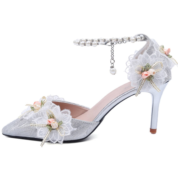 DANGLIANG Fashion Fairy Style One Strap Floral Slim Heel High Heels 6CM Women's