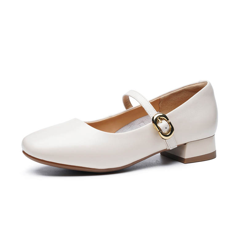 AOKANG Mary Jane Shoes Women's Black/Ecru